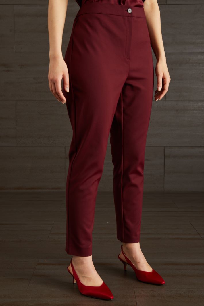 Pantaloni in cotone - BORDEAUX - Fashion Market - 2