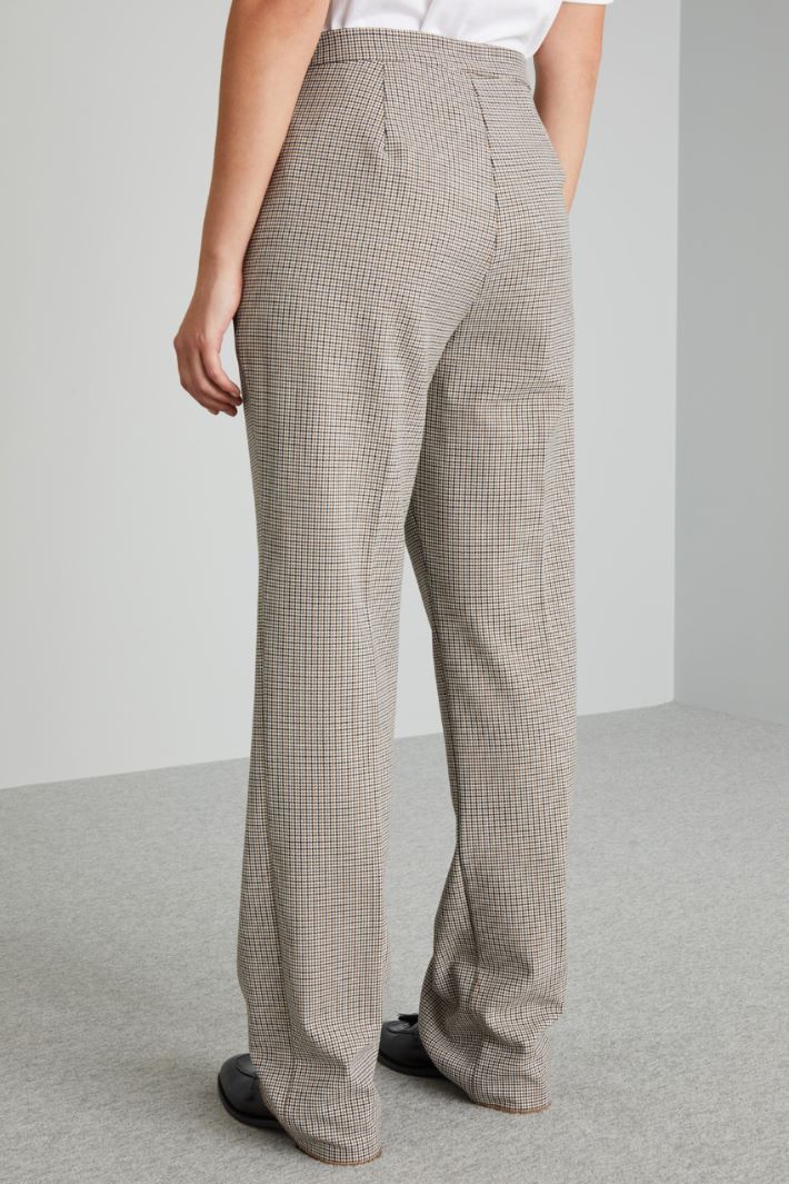 Pantaloni dritti in batavia - MARRONE NERO PANNA - Fashion Market - 4