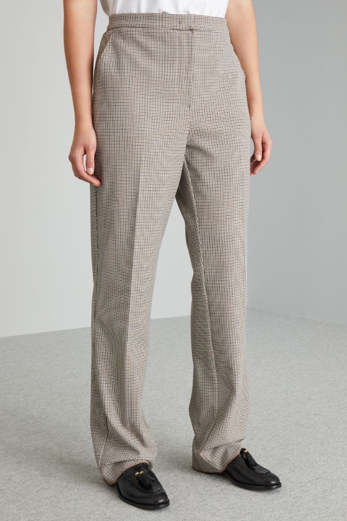 Pantaloni dritti in batavia - MARRONE NERO PANNA - Fashion Market - 2