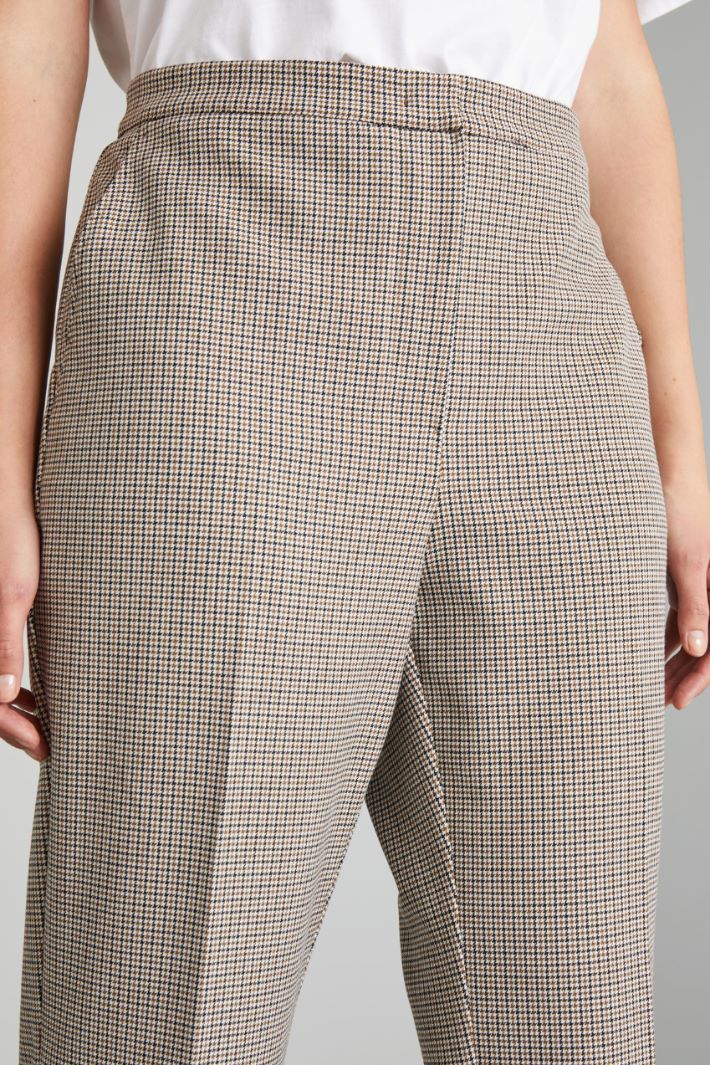 Pantaloni dritti in batavia - MARRONE NERO PANNA - Fashion Market - 3