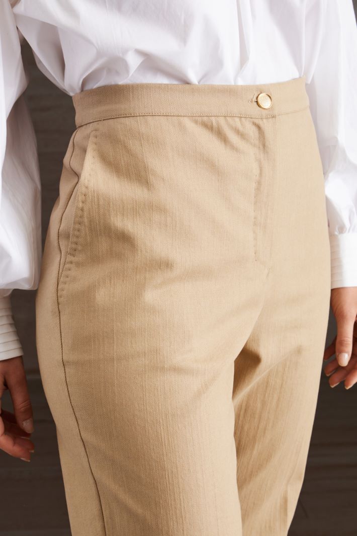 Pantaloni in cotone  - NOCCIOLA - Fashion Market - 3