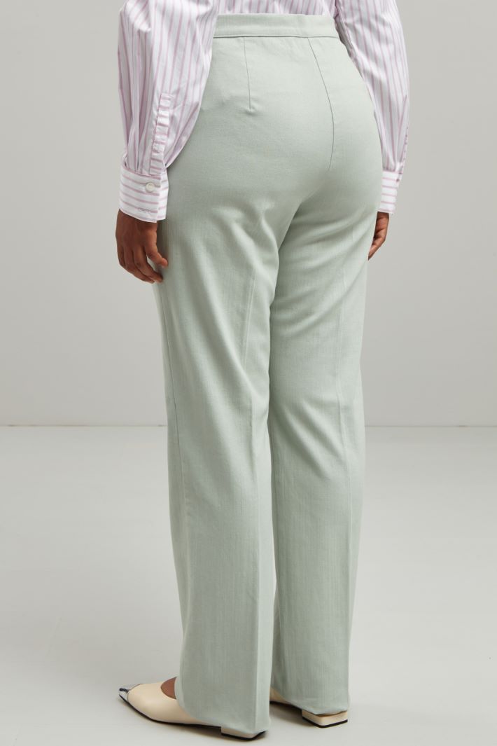 Pantaloni in cotone  - VERDE PASTELLO - Fashion Market - 4