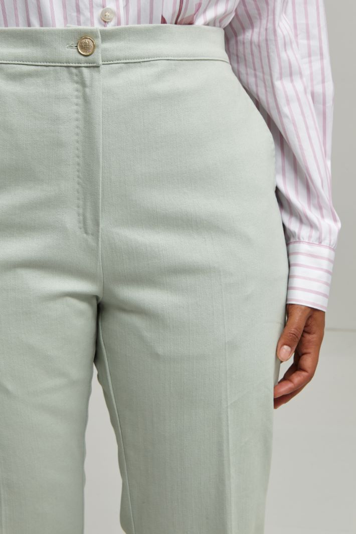 Pantaloni in cotone  - VERDE PASTELLO - Fashion Market - 3