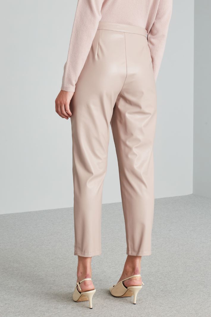 Pantaloni slim in jersey spalmato - ROSA POLVERE - Fashion Market - 4