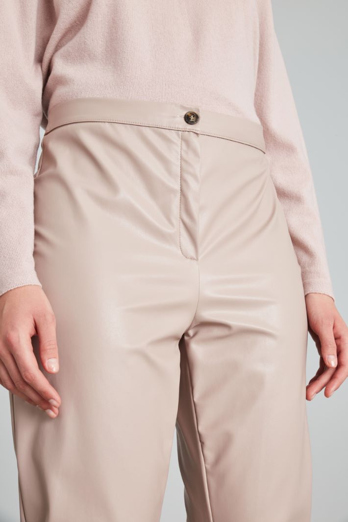 Pantaloni slim in jersey spalmato - ROSA POLVERE - Fashion Market - 3
