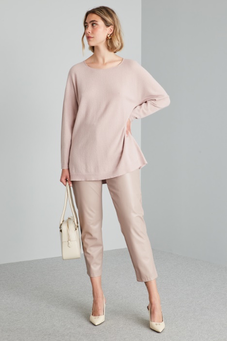 Pantaloni slim in jersey spalmato - Fashion Market