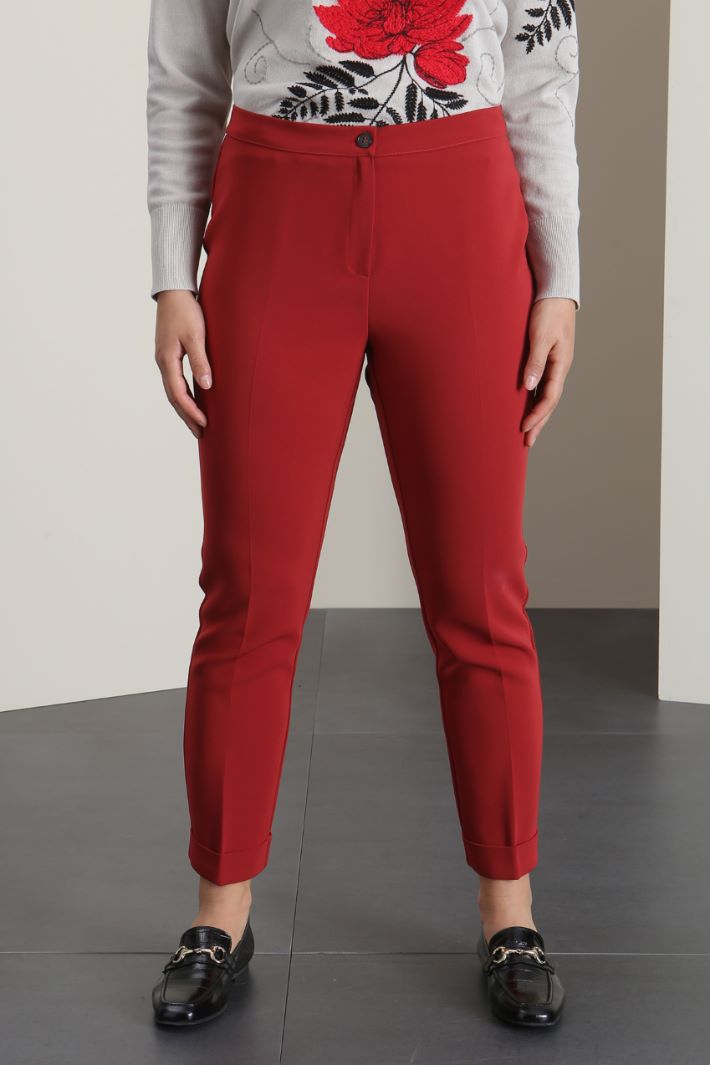 Pantaloni in cady - ROSSO - Fashion Market - 4