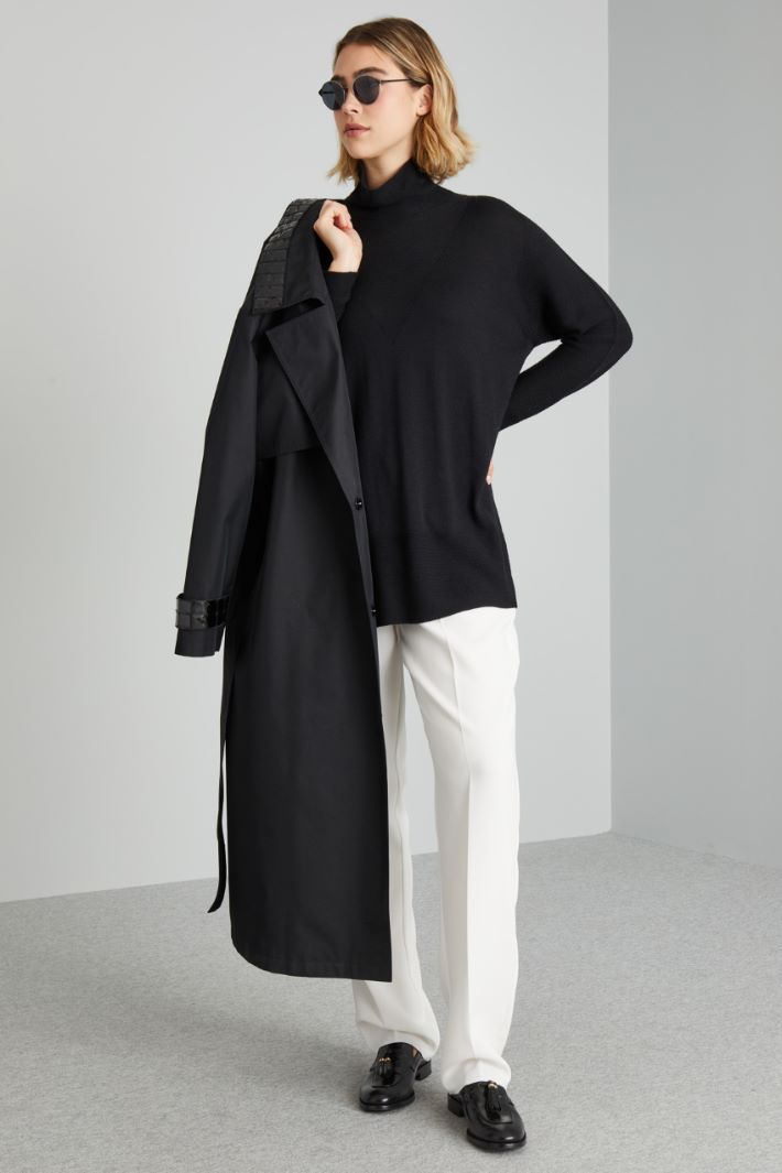 Pantaloni dritti con elastico - BIANCO - Fashion Market