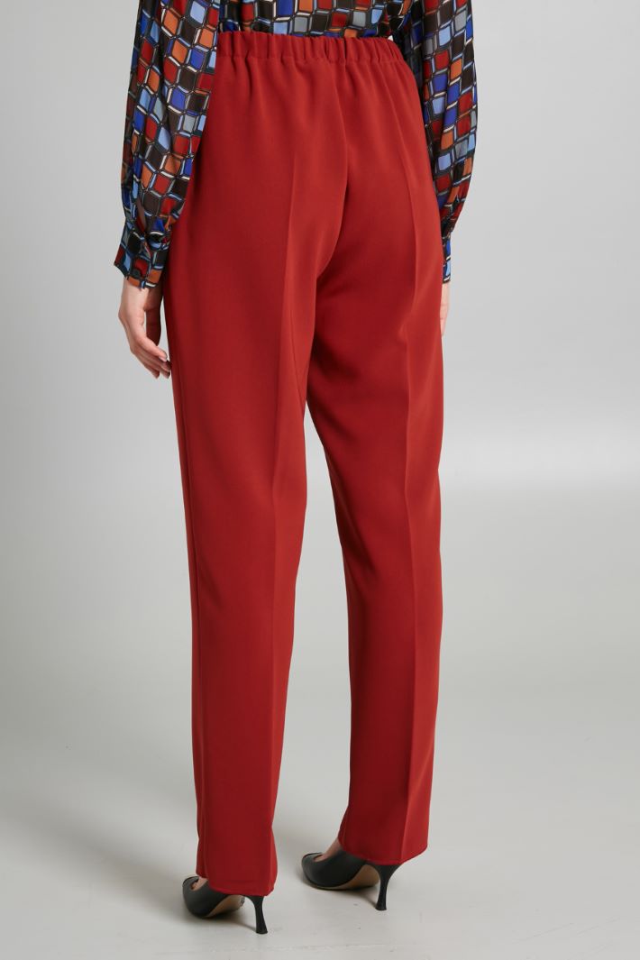 Pantaloni dritti con elastico - MATTONE - Fashion Market - 4