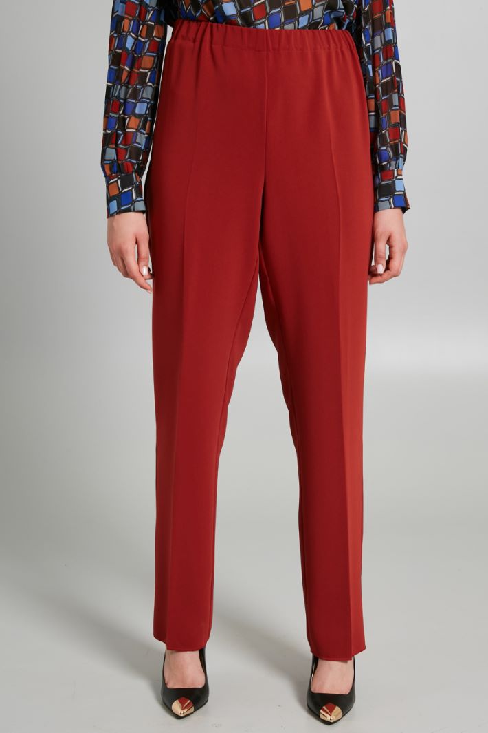 Pantaloni dritti con elastico - MATTONE - Fashion Market - 2