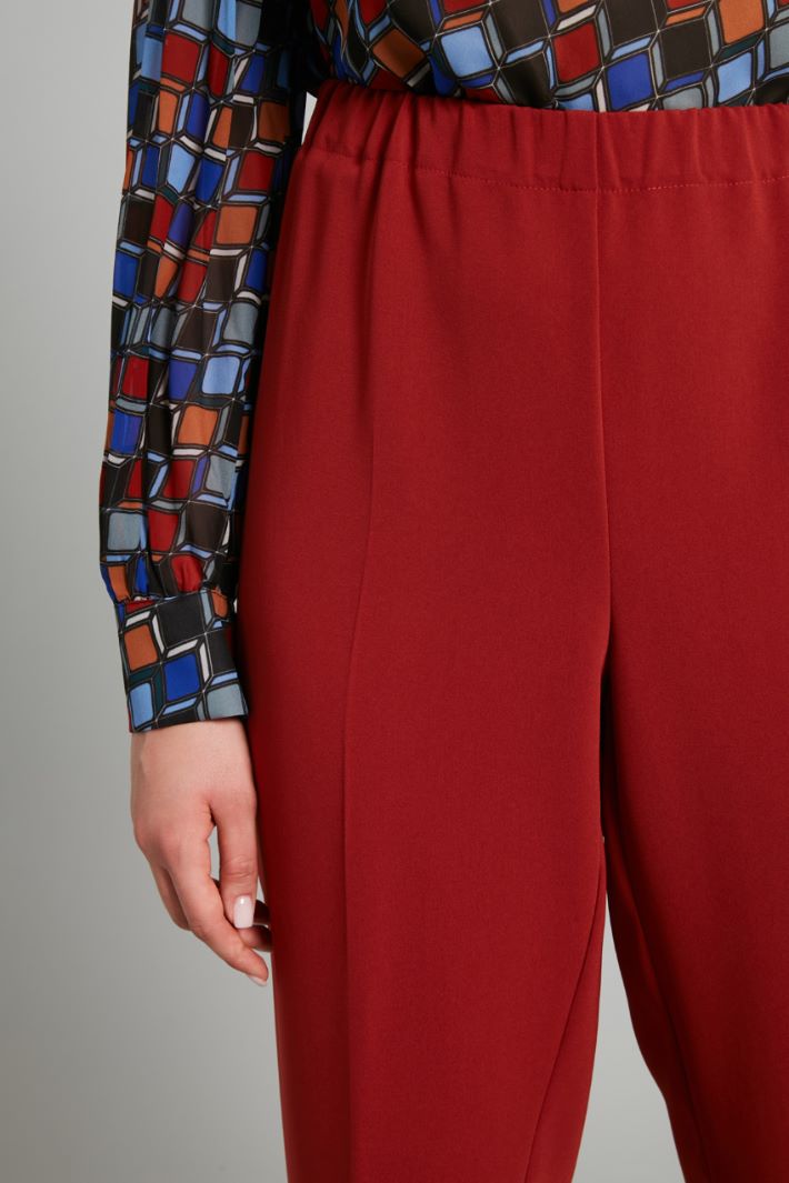 Pantaloni dritti con elastico - MATTONE - Fashion Market - 3