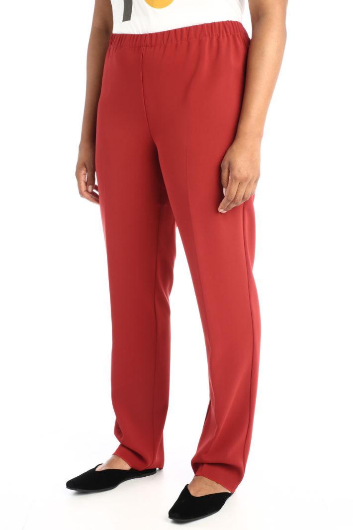 Pantaloni dritti in cady - MATTONE - Fashion Market - 4