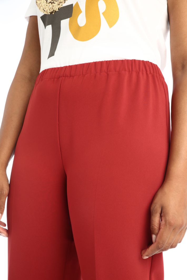 Pantaloni dritti in cady - MATTONE - Fashion Market - 3