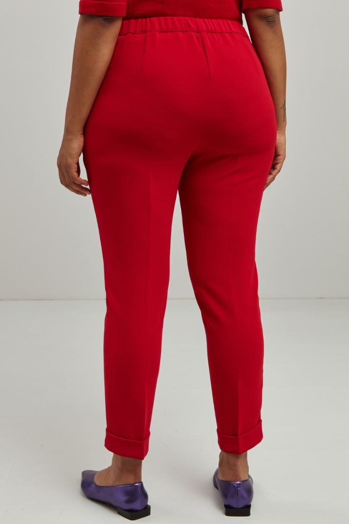 Pantaloni a sigaretta in cady - ROSSO - Fashion Market - 4