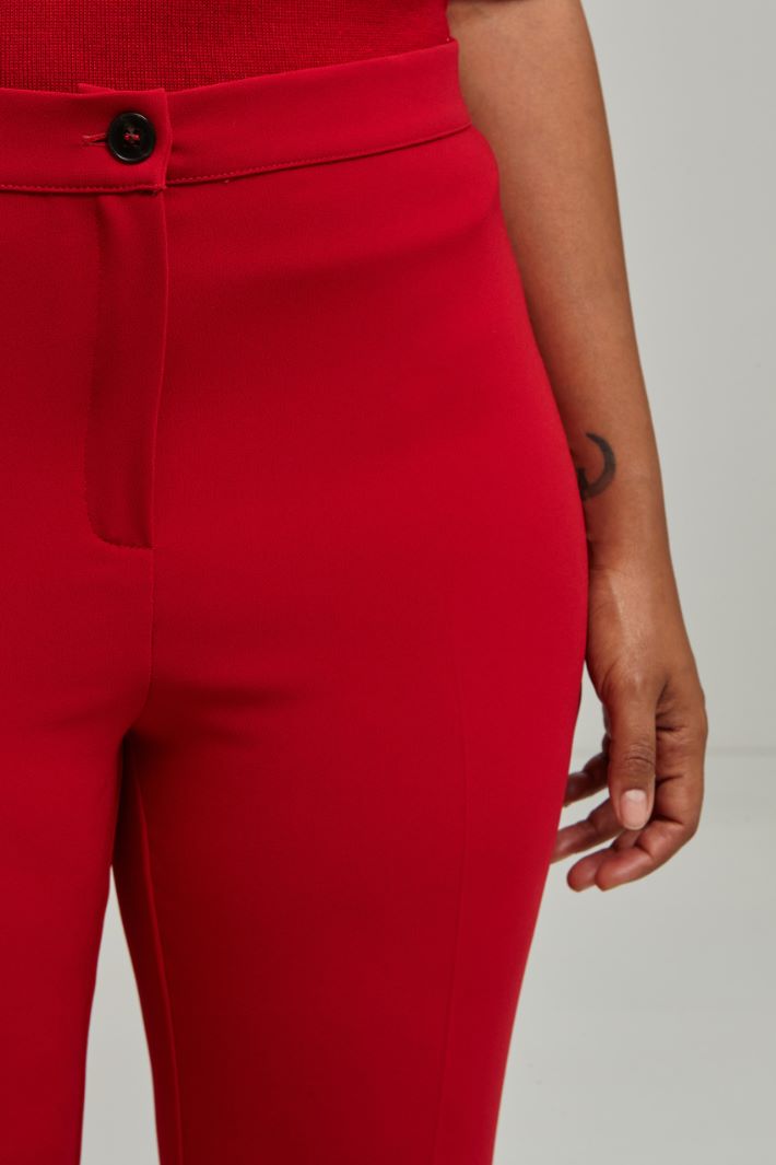 Pantaloni a sigaretta in cady - ROSSO - Fashion Market - 3