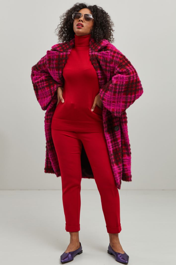 Pantaloni a sigaretta in cady - ROSSO - Fashion Market