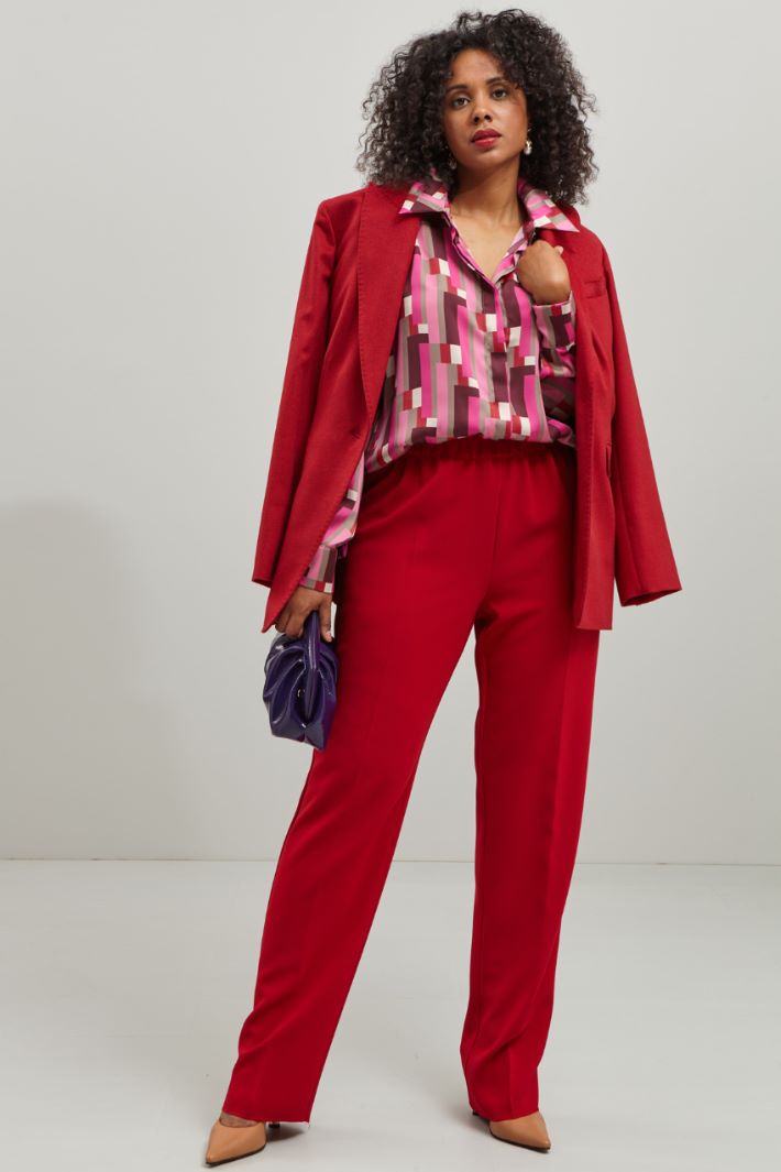 Pantaloni in cady - ROSSO VENEZIANO - Fashion Market