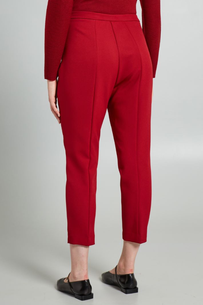 Pantaloni a sigaretta in cady - ROSSO - Fashion Market - 4