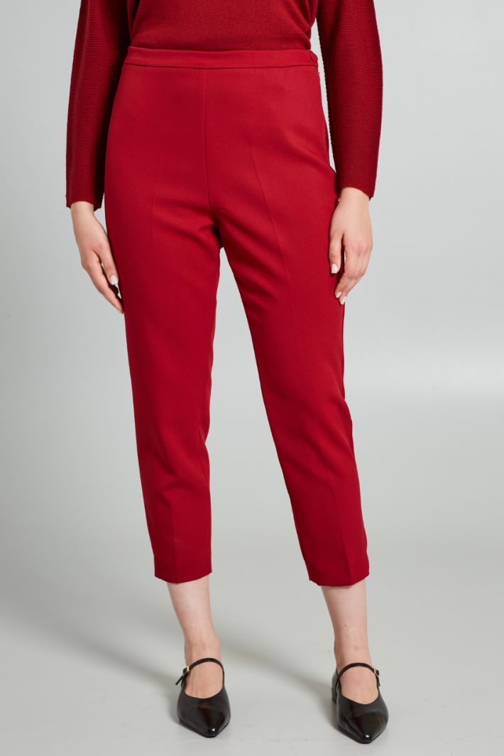 Pantaloni a sigaretta in cady - ROSSO - Fashion Market - 2
