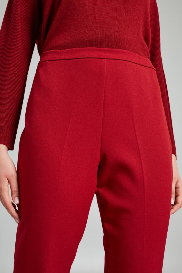 Pantaloni a sigaretta in cady - ROSSO - Fashion Market - 3