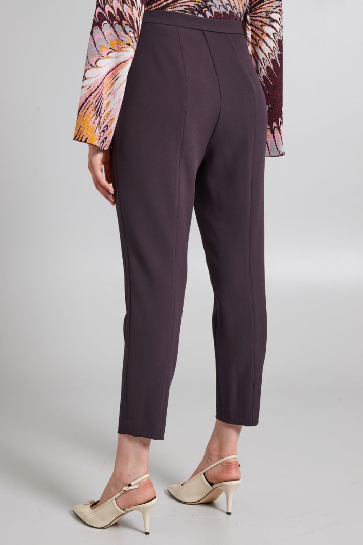 Pantaloni a sigaretta in cady - PRUGNA - Fashion Market - 4