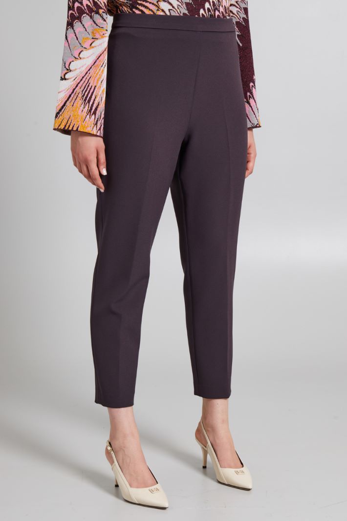 Pantaloni a sigaretta in cady - PRUGNA - Fashion Market - 2