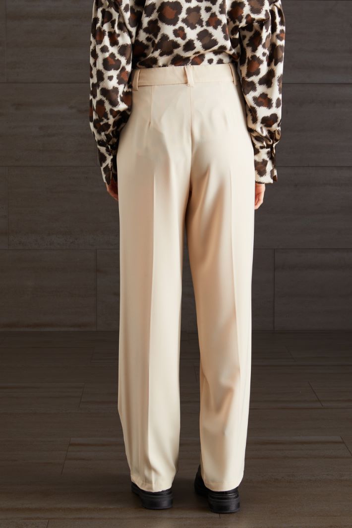 Pantaloni con piega stirata - ECRU - Fashion Market - 4