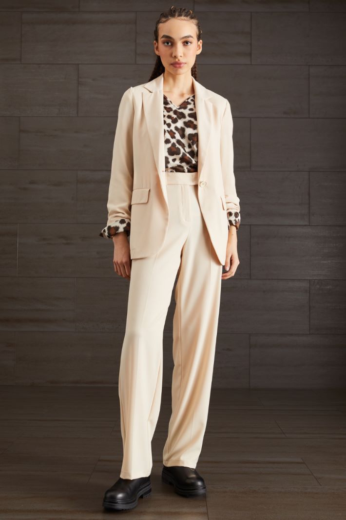 Pantaloni con piega stirata - ECRU - Fashion Market