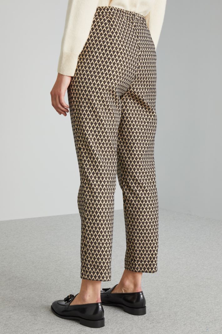 Pantaloni jacquard lamè - MARRONE ORO - Fashion Market - 4