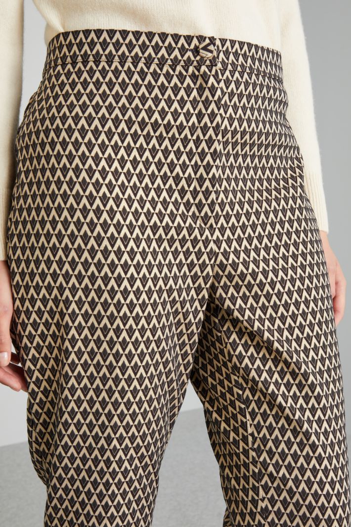Pantaloni jacquard lamè - MARRONE ORO - Fashion Market - 3