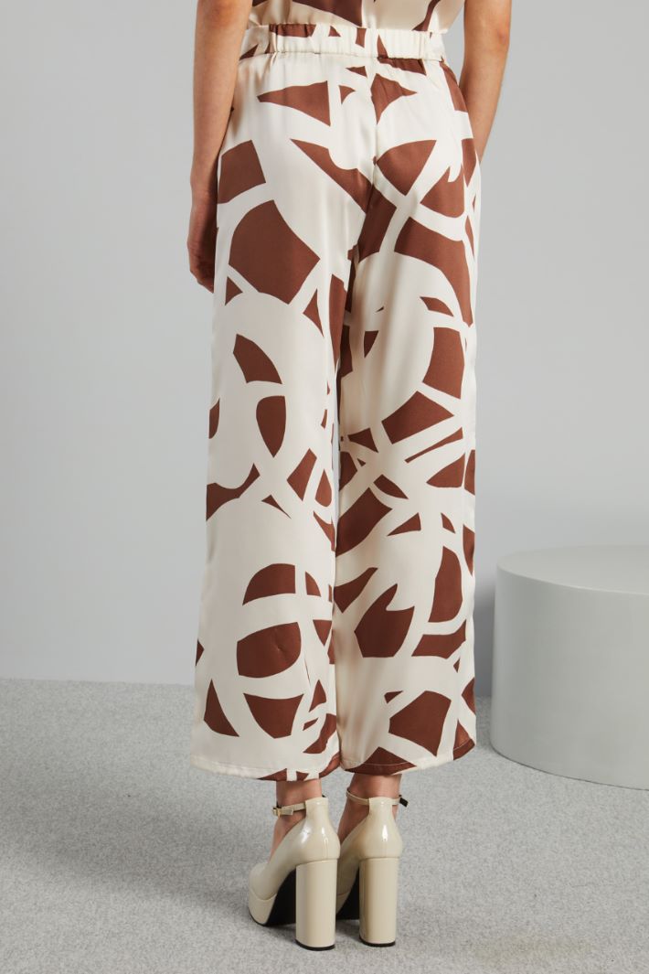 Pantaloni ampi in twill - AVORIO MARRONE - Fashion Market - 4