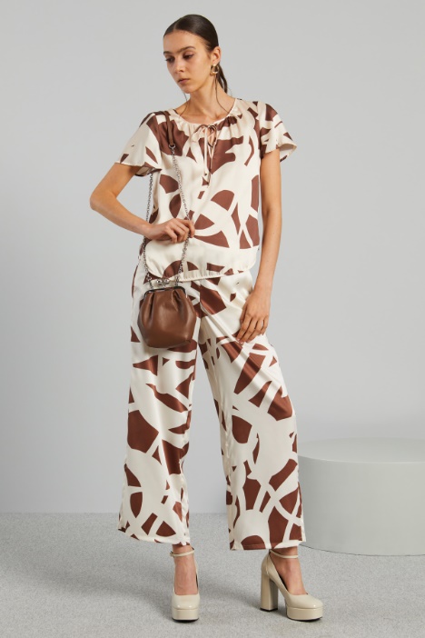 Pantaloni ampi in twill - Fashion Market