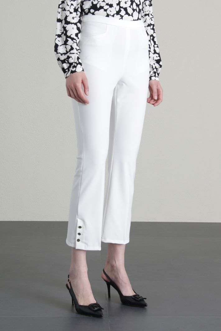Pantaloni in tessuto tecnico - BIANCO - Fashion Market - 4