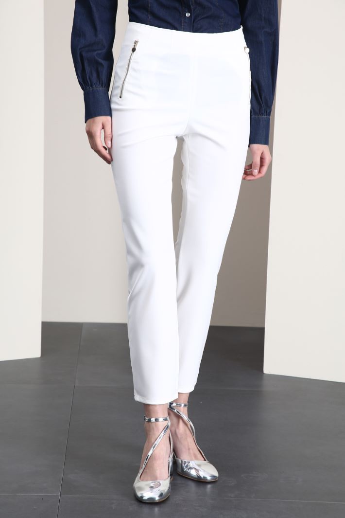 Pantaloni in tessuto tecnico  - BIANCO - Fashion Market - 4