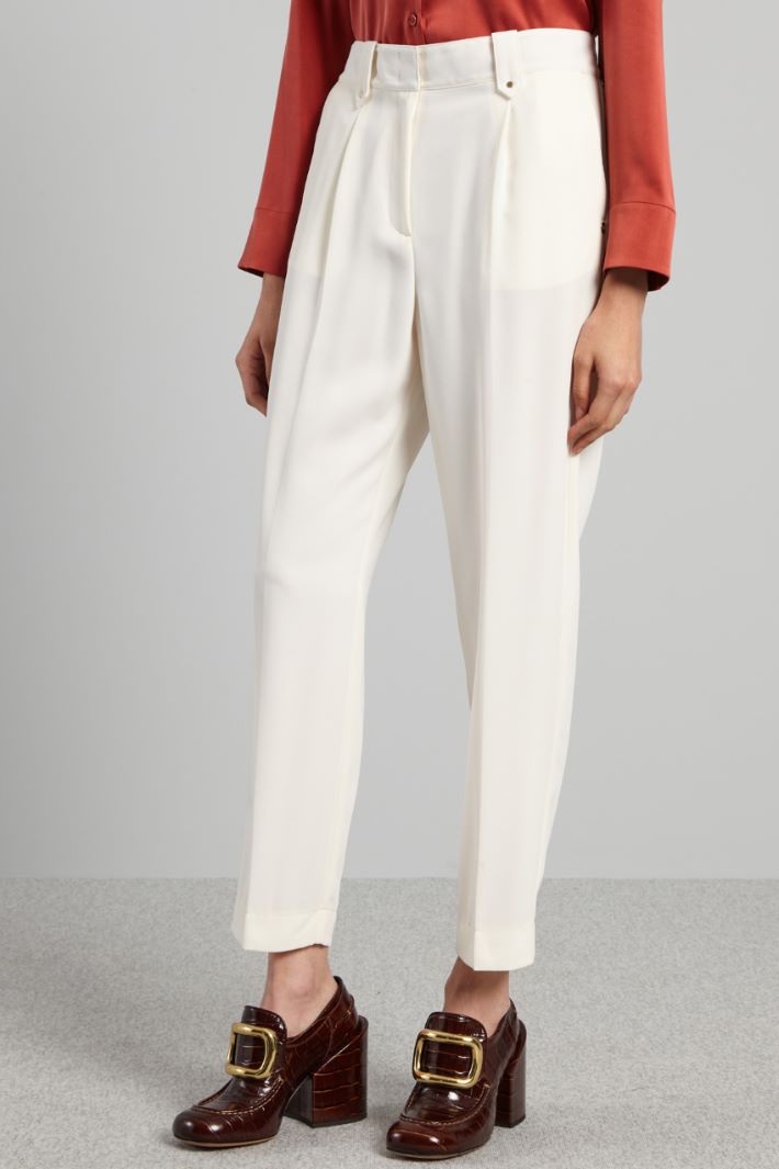 Pantaloni carrot in tricotina - LATTE - Fashion Market - 2