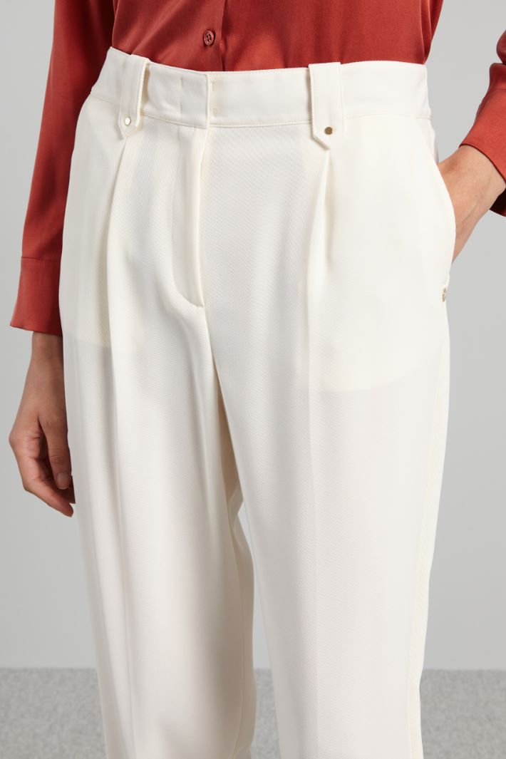 Pantaloni carrot in tricotina - LATTE - Fashion Market - 3