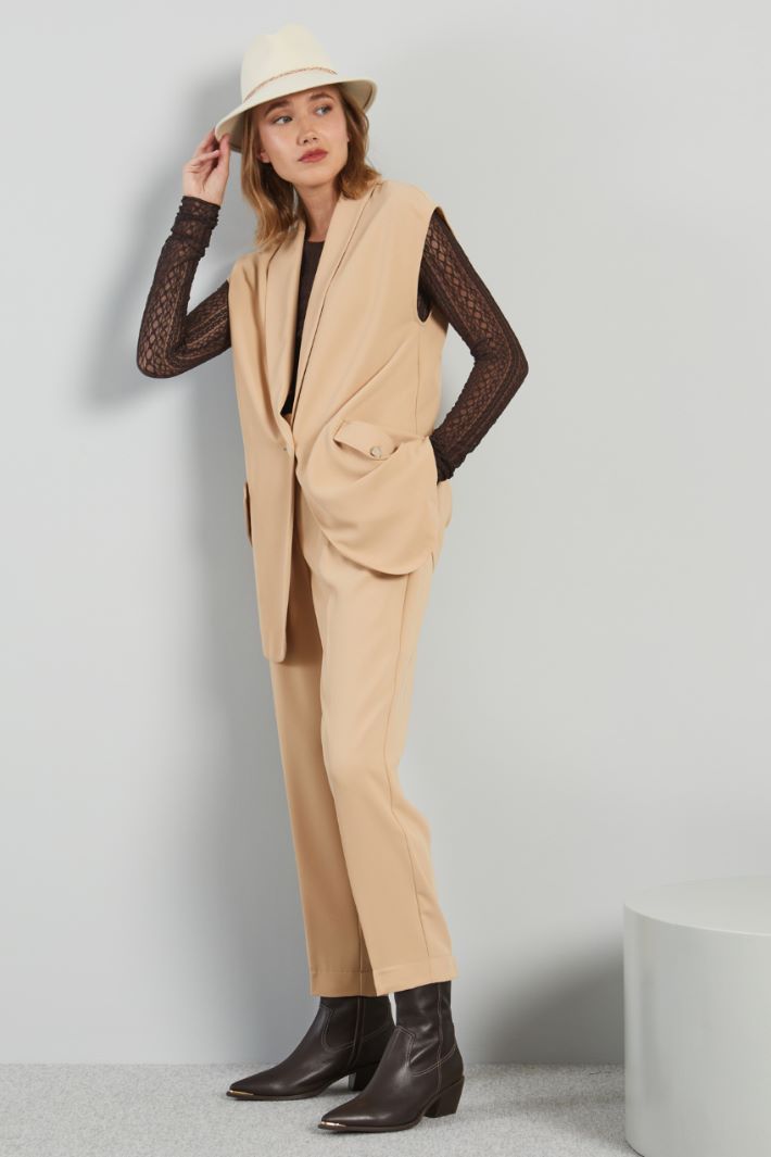 Pantaloni carrot in tricotina - BISCOTTO - Fashion Market