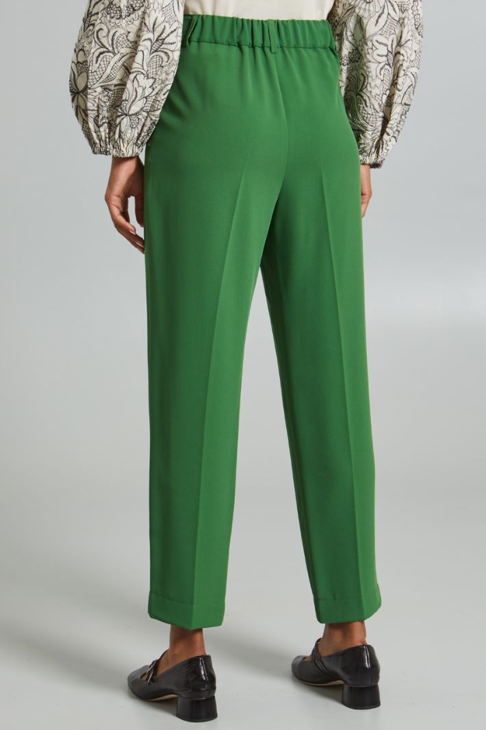 Pantaloni carrot in tricotina - VERDE - Fashion Market - 4