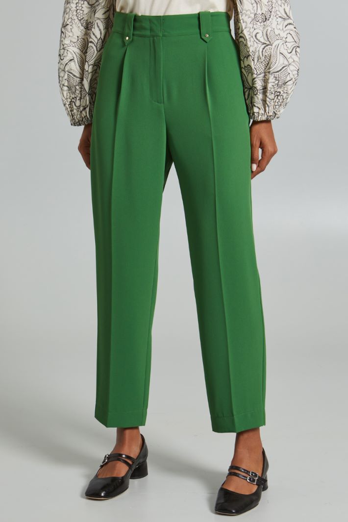 Pantaloni carrot in tricotina - VERDE - Fashion Market - 2