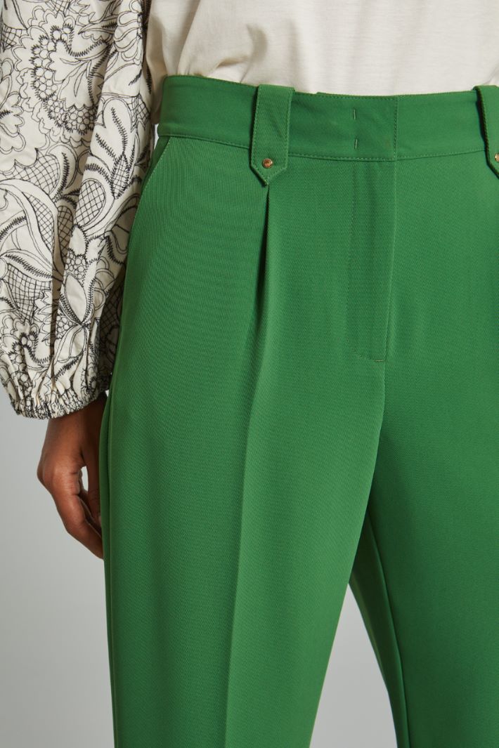 Pantaloni carrot in tricotina - VERDE - Fashion Market - 3
