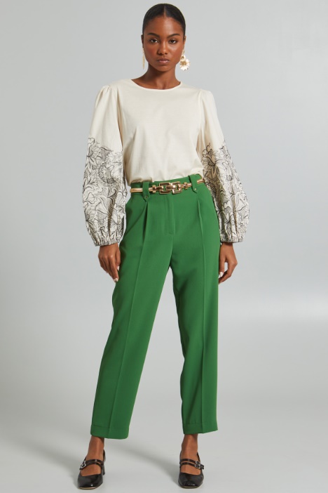 Pantaloni carrot in tricotina - Fashion Market