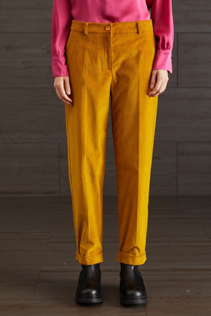 Pantaloni in velluto - GIALLO SENAPE - Fashion Market - 2