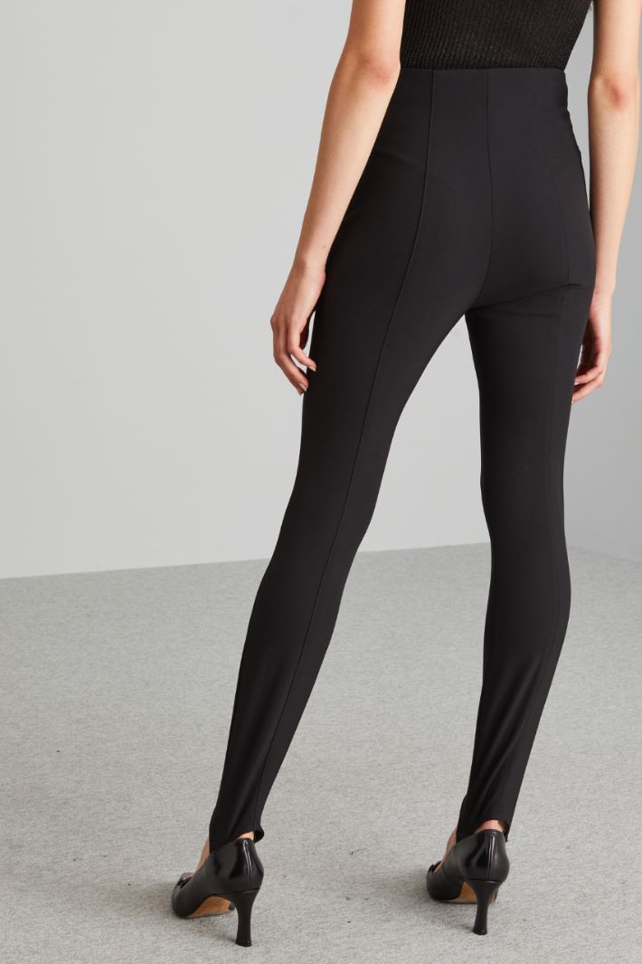 Pantaloni slim con ghette - NERO - Fashion Market - 4