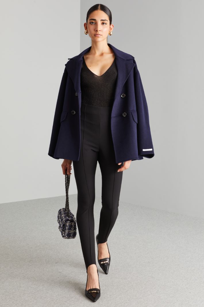 Pantaloni slim con ghette - NERO - Fashion Market