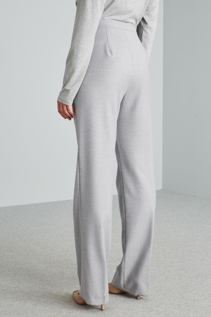 Pantaloni dritti in flanella - GRIGIO CHIARO - Fashion Market - 4