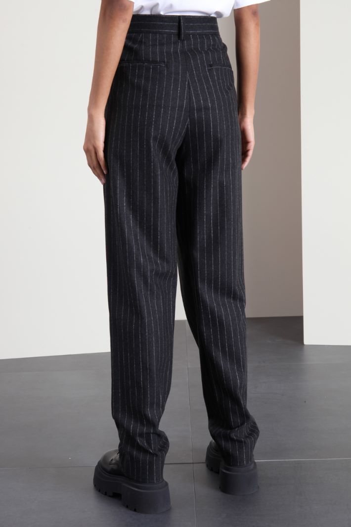 Pantaloni gessati in flanella - ANTRACITE - Fashion Market - 3