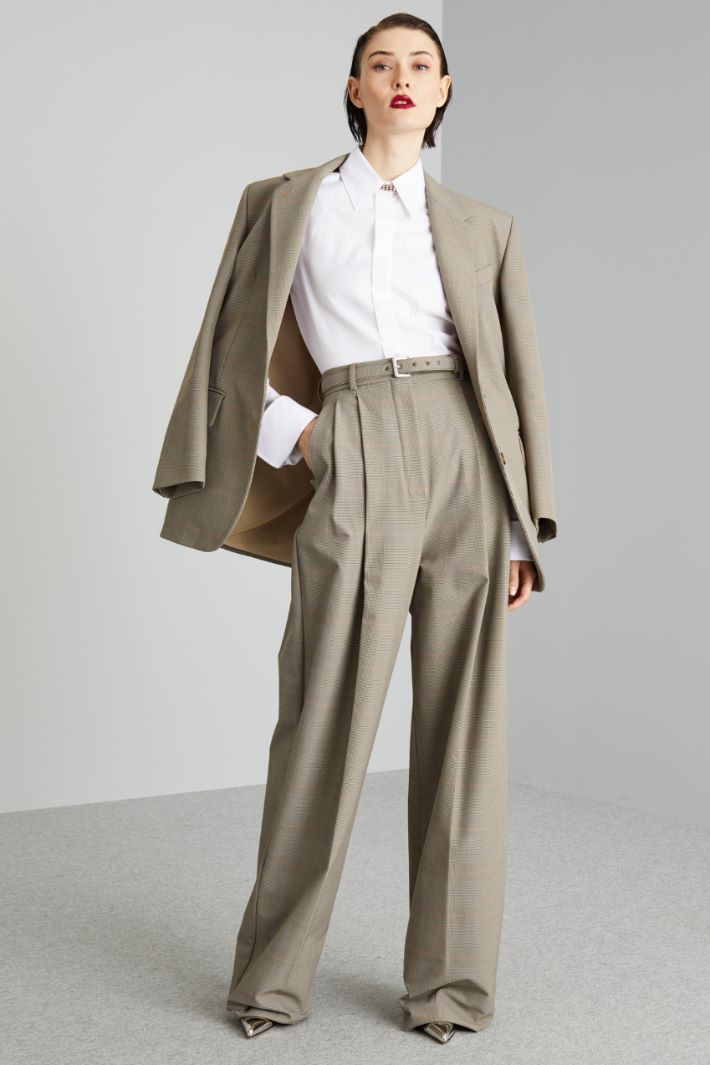 Pantaloni over con pieghe - MARRONE BEIGE - Fashion Market