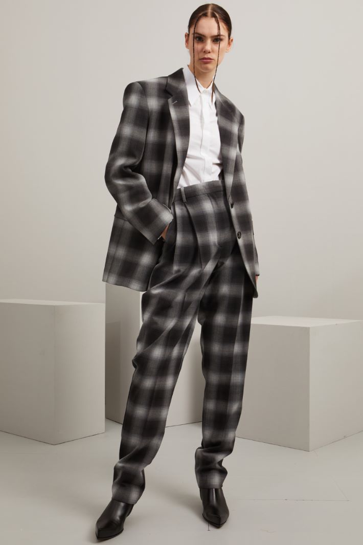 Pantaloni carrot in batavia - GRIGIO - Fashion Market