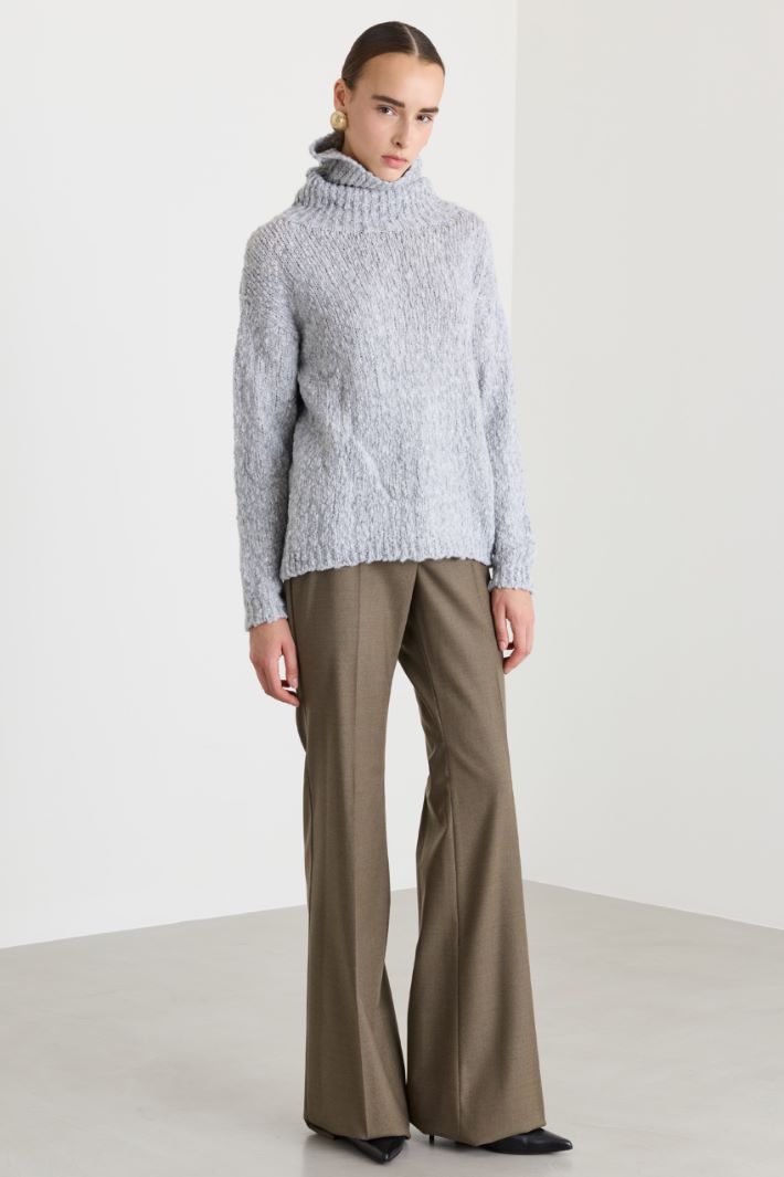 Pantaloni a palazzo in lana - VERDE - Fashion Market