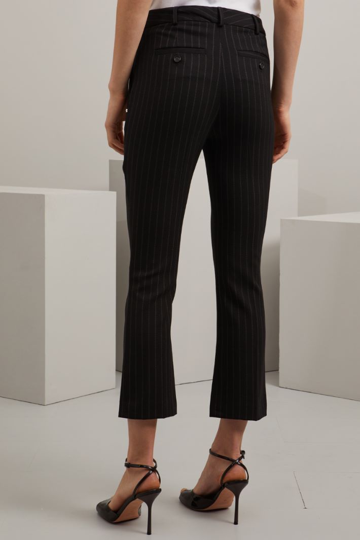 Pantaloni a trombetta in lana - NERO - Fashion Market - 4
